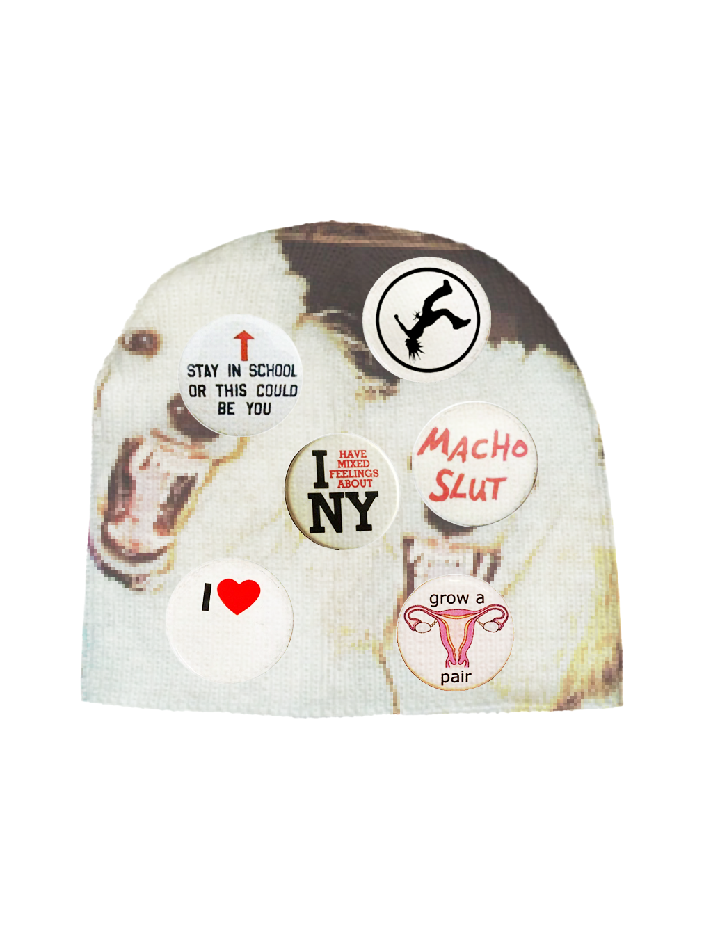 pinned bag dog skully